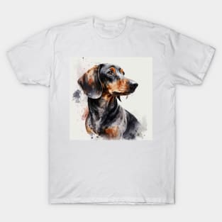 Dachshund Watercolour Style Painting T-Shirt